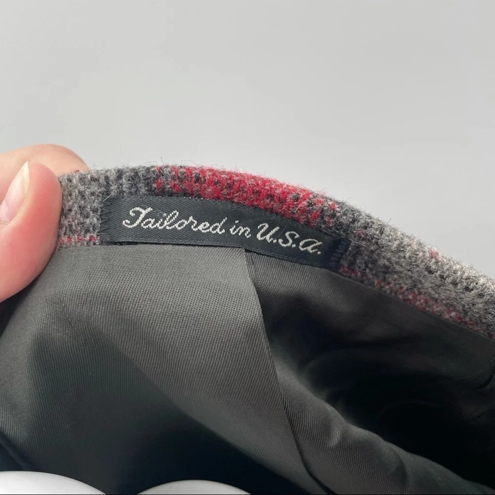 Y2K VINTAGE L WOOLRICH wool plaid Scandi Girl oversized masculine blazer USA - Picture 4 of 8